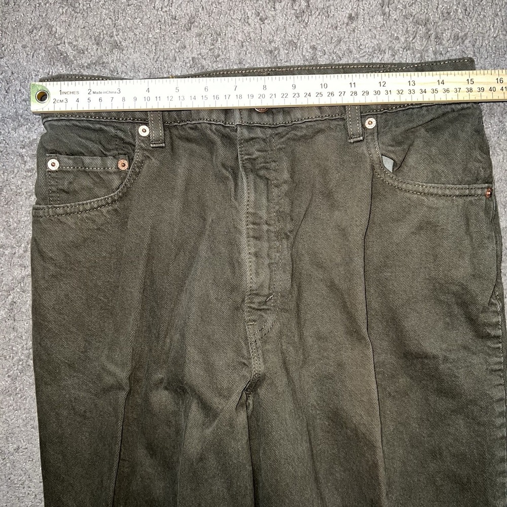 Vintage 1993 90s Levis Made in USA 550 Denim Jeans Olive Green Women's 30x31 - Picture 6 of 8